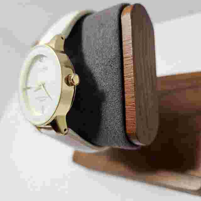 Women's Eclipse Watch White & Gold Tone Dial, Genuine Leather Band,