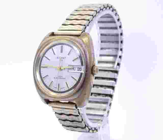 LE GANT QS Swiss 7 Jewel ELECTRONIC Vintage Quartz Watch Working/Needs Cleaning