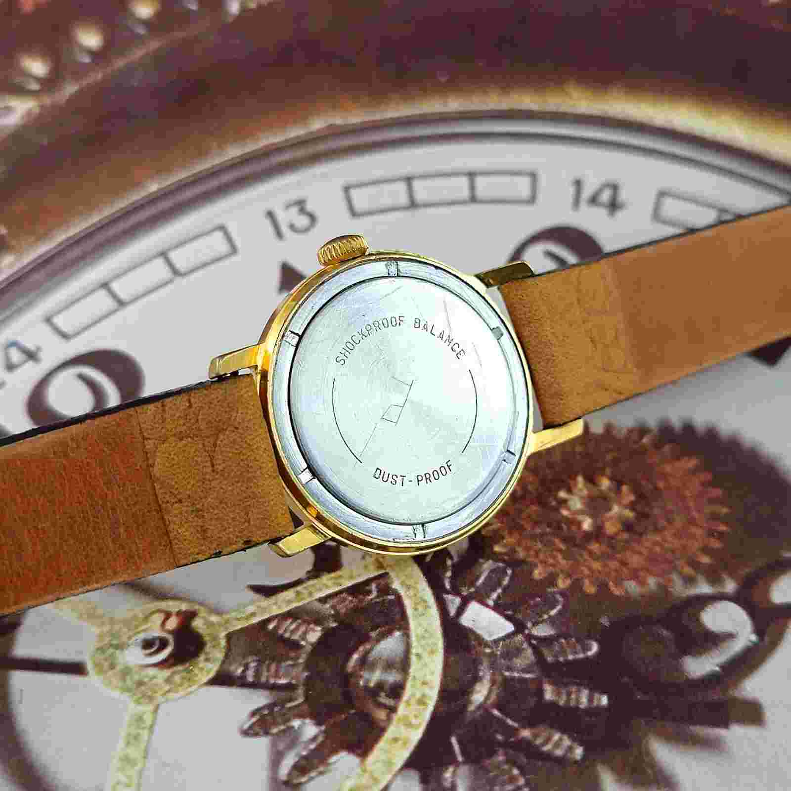 Vintage Watch USSR Zim 15 Jewels Soviet Military Watch Pobeda 2602 Gold Plated