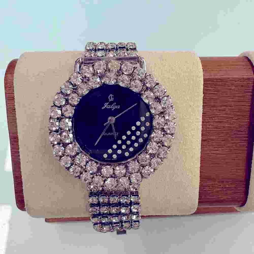 Jalga Vintage Style Crystal/Rhinestone Watch new battery no missing crystals