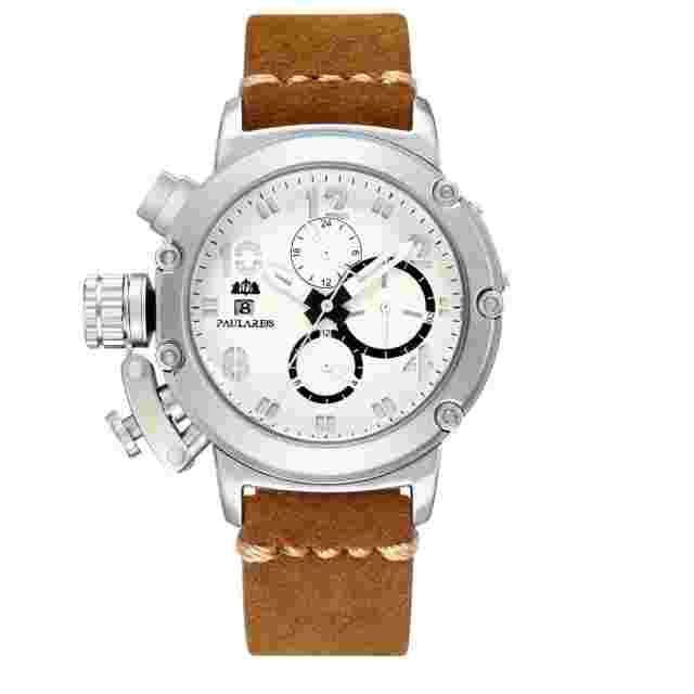 PAULAREIS Military Mechanical Automatic Leather Watch Men's 30M Waterproof Diver