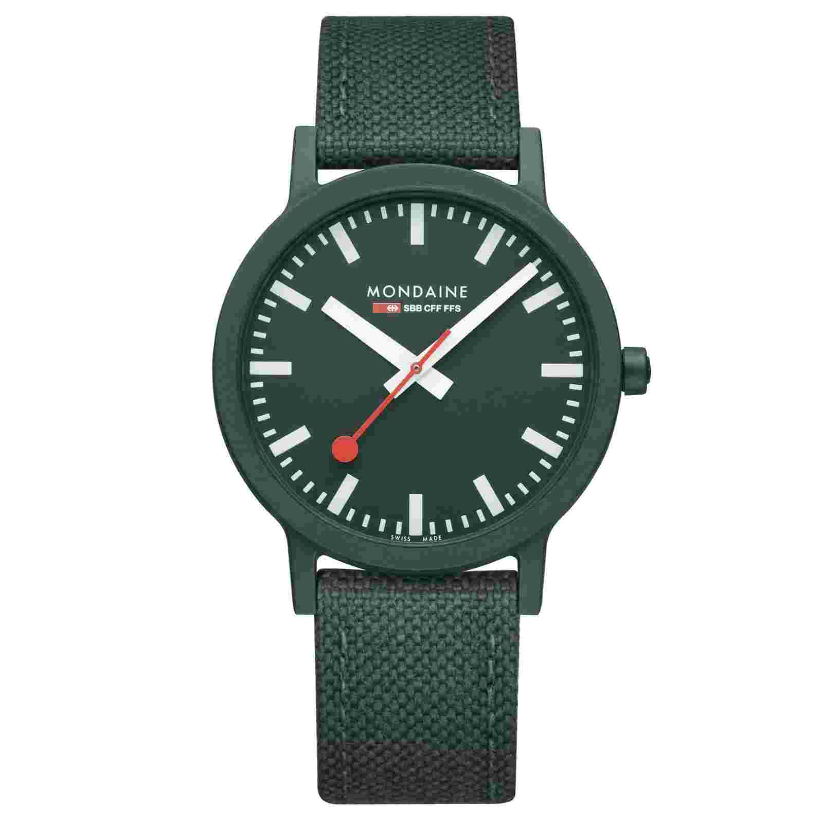 Mondaine Watch MS1.41160.LF Official Swiss Railways Essence 1 5/8in Green