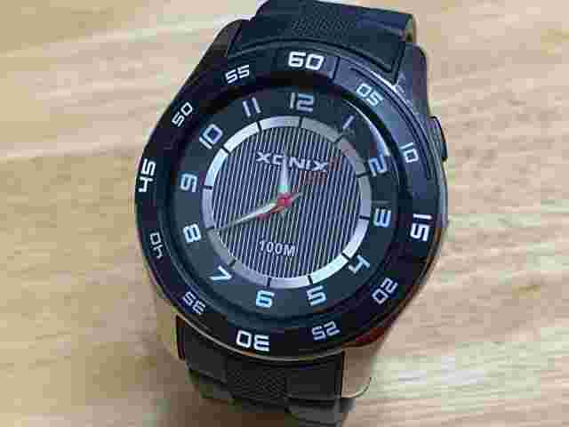 XONIX Men 100m Silver Black Fixed Bezel Luminous Analog Quartz Watch~New Battery