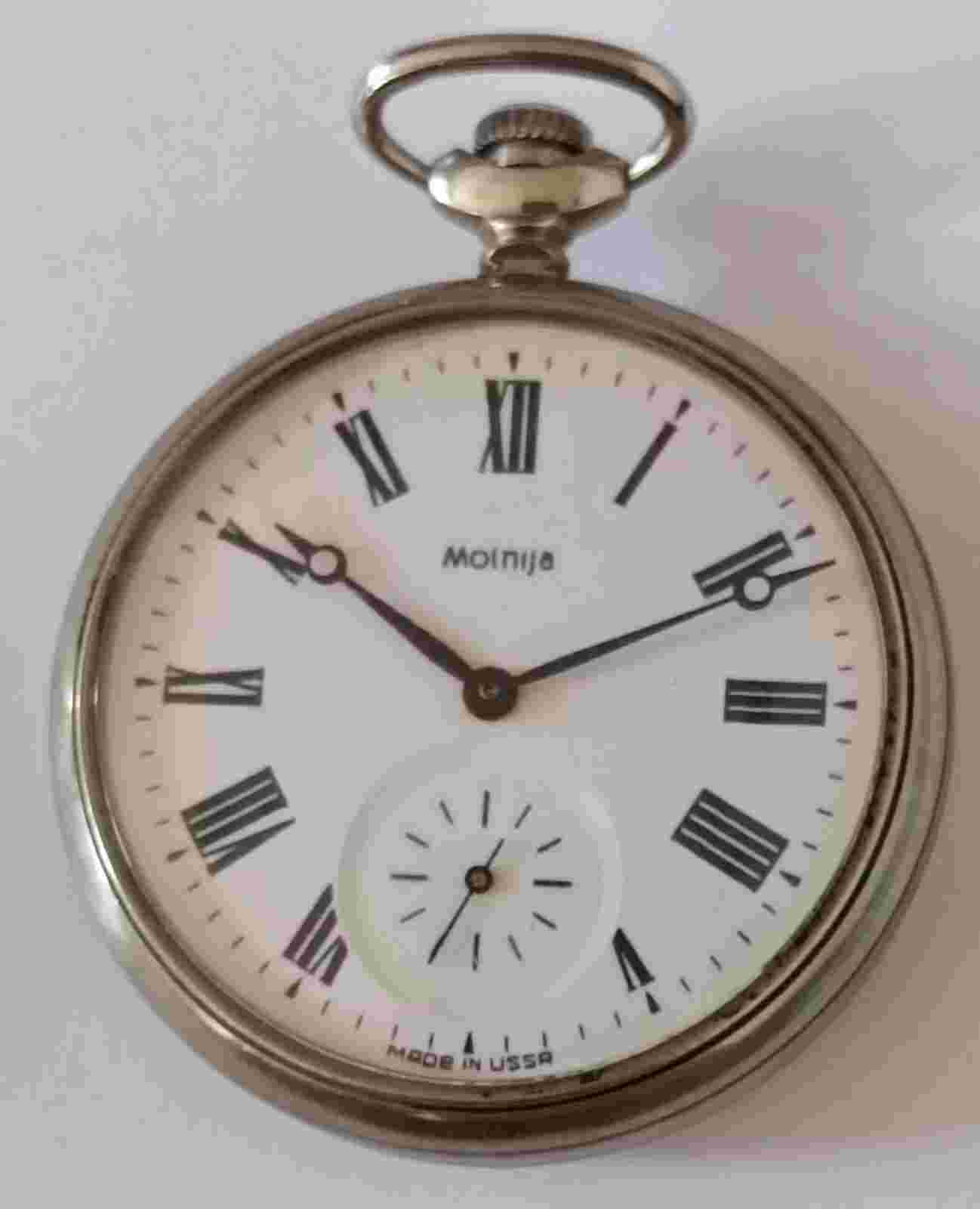 RARE MOLNIJA ~18J VINTAGE RUSSIAN  USSR SOVIET POCKET WATCH