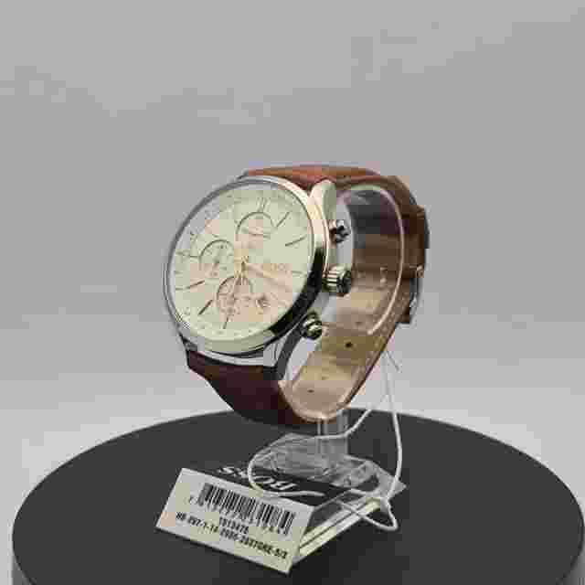 NEW BOSS HB1513475 GRAND PRIX BROWN LEATHER STRAP MENS WATCH UK