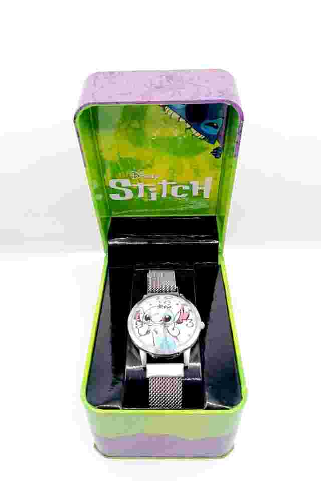 Disney LILO & Stitch Analog Quartz Wrist Watch with Small Face, Silver Accents