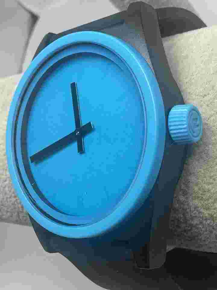 Neff Daily Mens Watch New Battery 42MM 8.5" Black Band Blue Dial F19