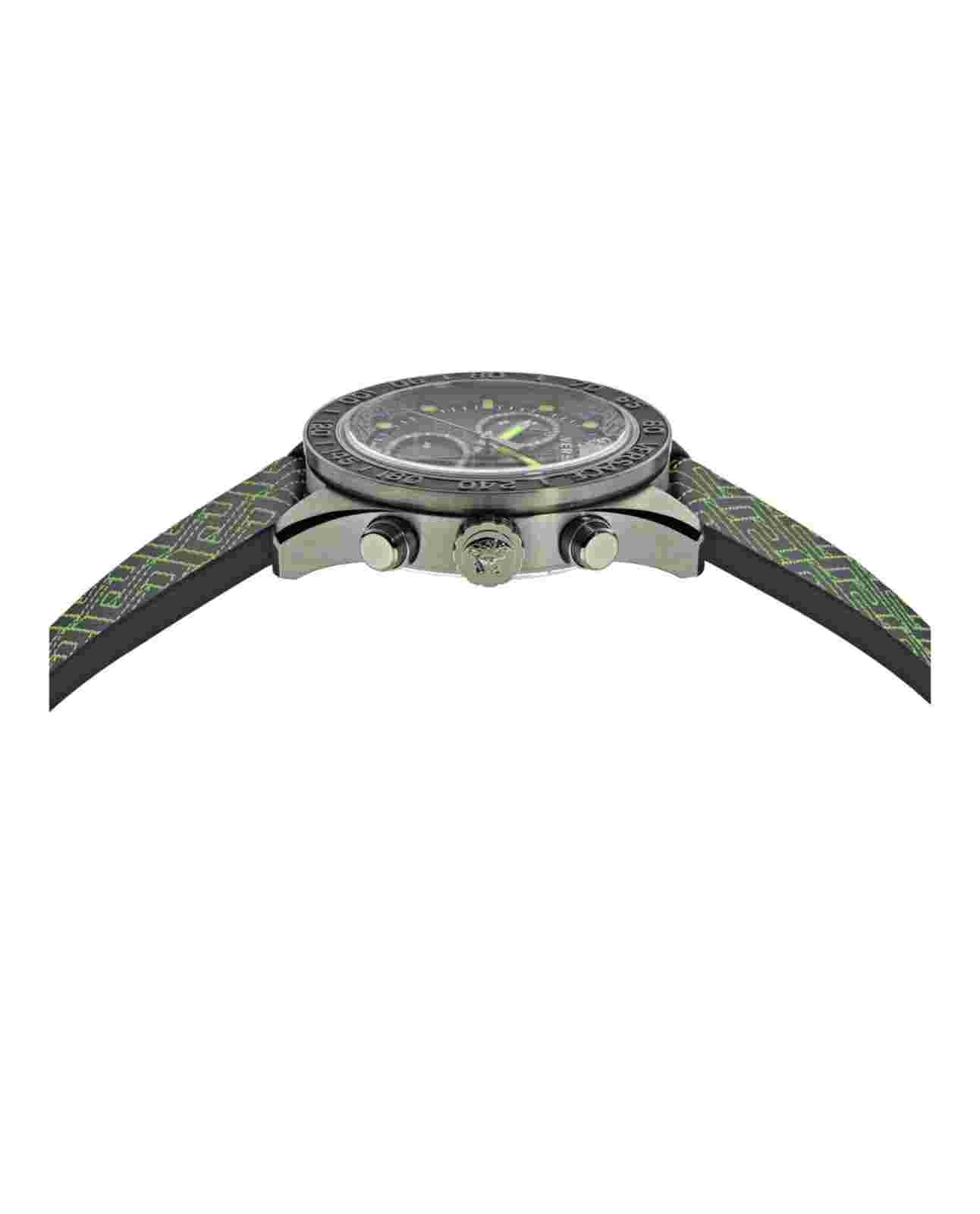 Versace Mens VE6K00223 Greca Dome IP Gunmetal 43mm Chronograph Date Swiss Watch