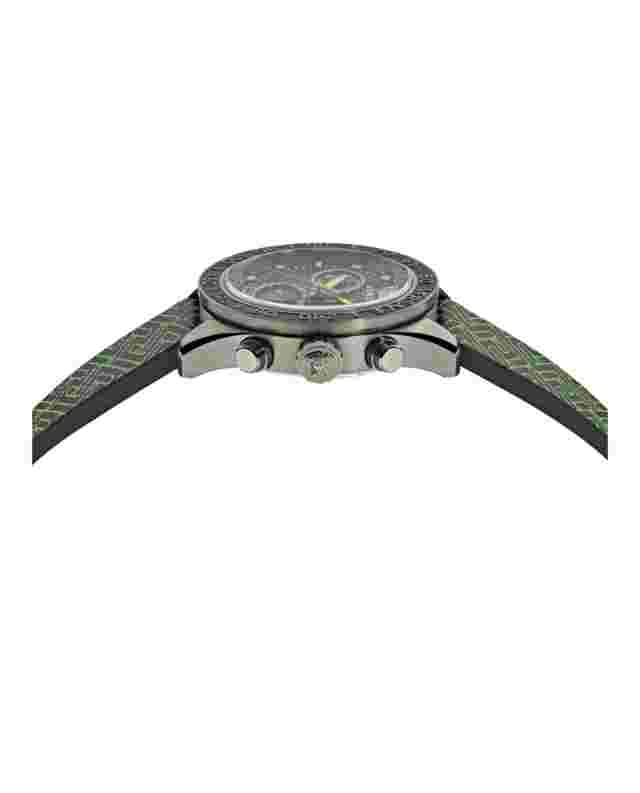 Versace Mens VE6K00223 Greca Dome IP Gunmetal 43mm Chronograph Date Swiss Watch