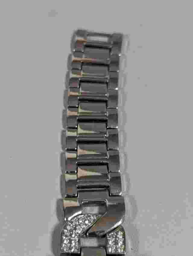 Lane Bryant Silver Tone Dial Crystal Accent Link Bracelet Band Watch