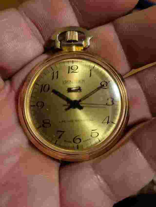 Kronotron Men's Vintage Mechanical Conductors  Pocket Watch
