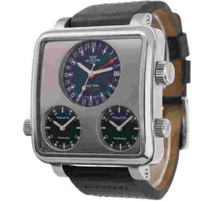Glycine Airman 7 3861 with 56mm Steel case and Silver dial. Excellent condition.