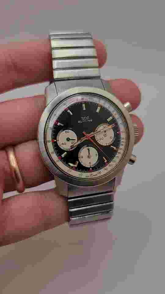 RARE Glycine Oversize Valjoux 72 “Paul Newman” Chronograph circa 1960’s works