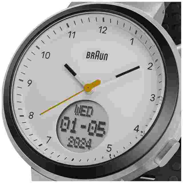 Braun Digital Smartwatch (45mm) White Hybrid Dial / Black Silicone BN0299PWHBKG