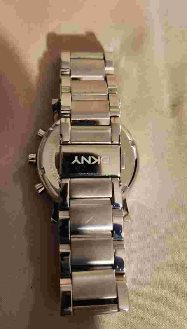 DKNY Ladies Chronograph Silver MOP Dial Stainless Steel Watch NY4331