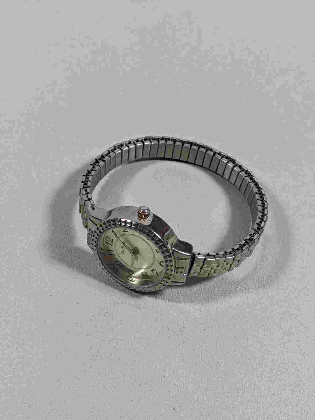 Bay Studio Silver Tone Classic Style Stainless Steel Stretch Band Watch