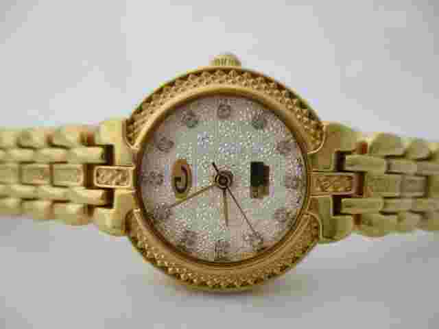 Cenere Watch Gold Tone Embellished Face *Ticking*