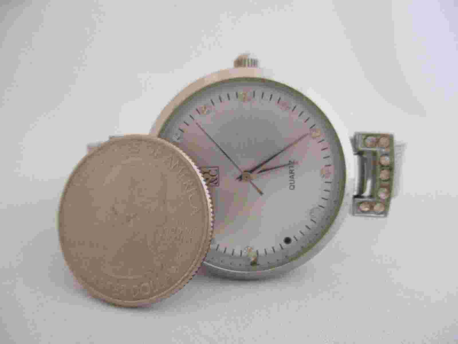 New York & Company Women's Silver Toned Analog Watch Buckle Band
