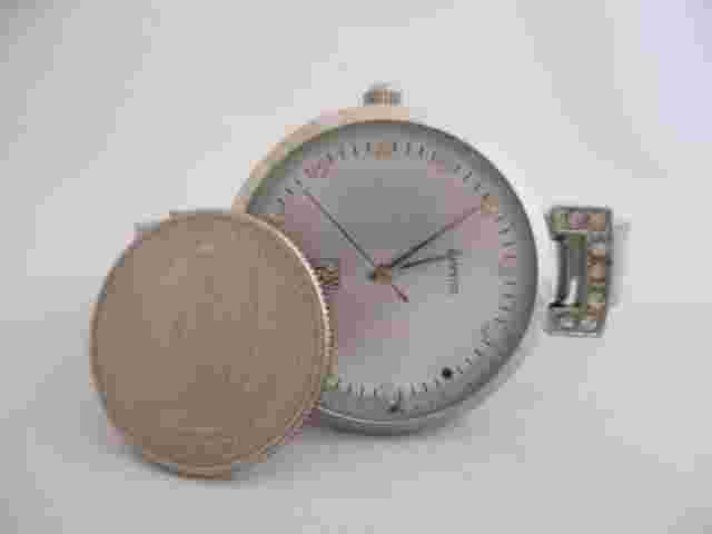 New York & Company Women's Silver Toned Analog Watch Buckle Band