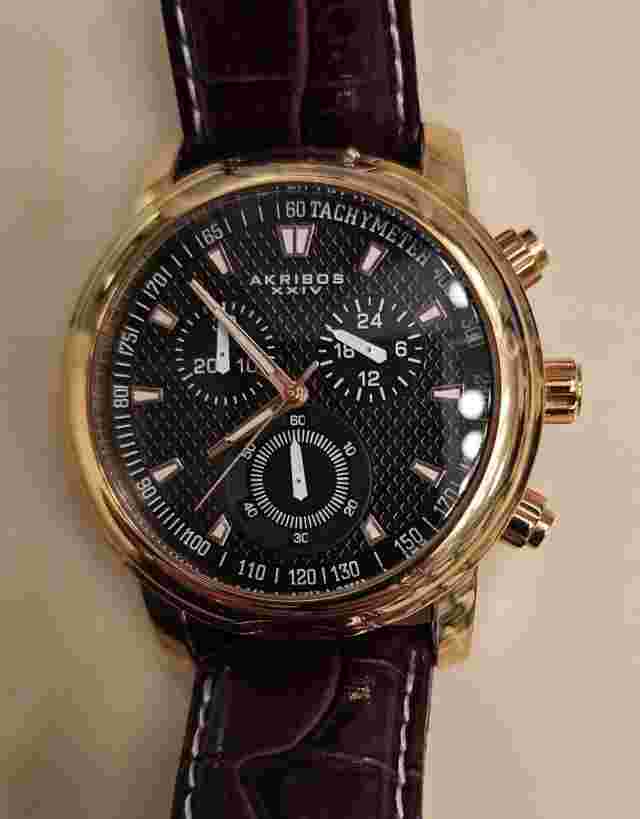 Akribos XXIV AK443RG Quartz Chronograph Black