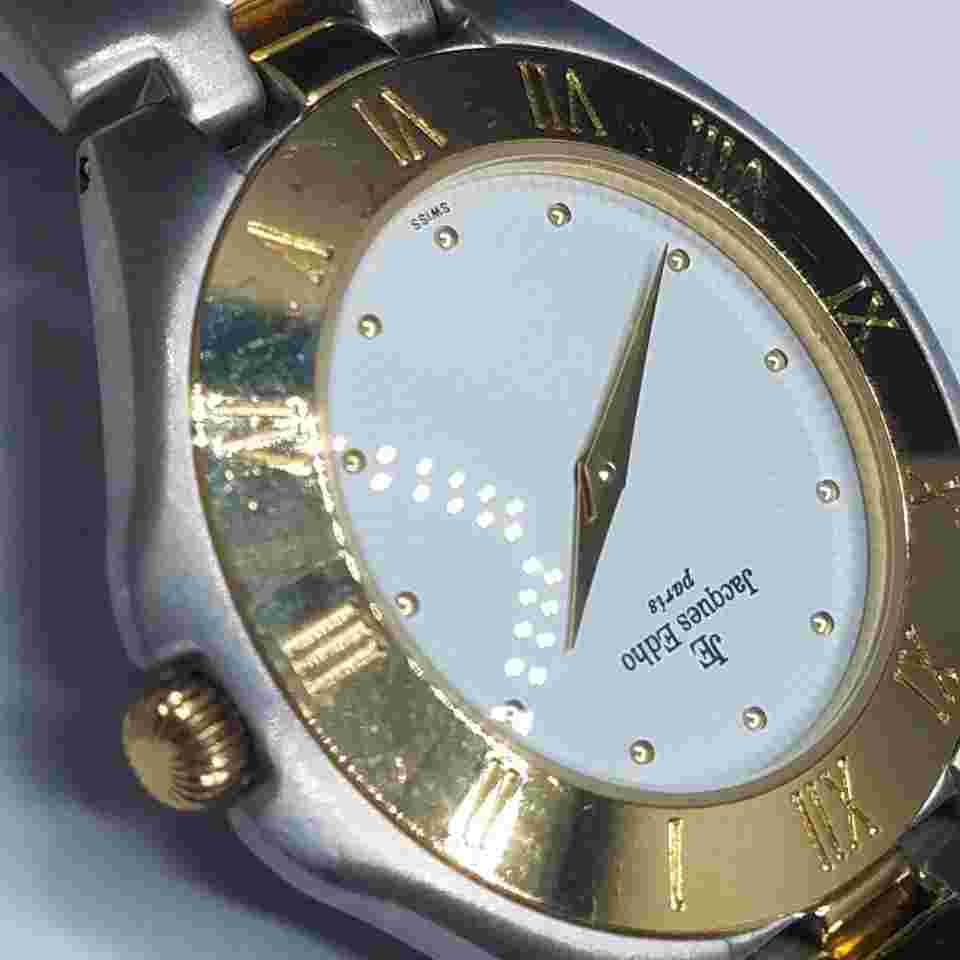 JACQUES EDHO PARIS Swiss 18K Gold Plated 35mm Analog Wristwatch