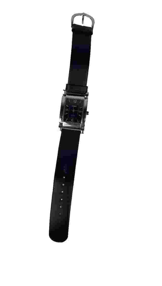 Capezio Women's Watch Silver Tone Black Genuine Leather Band New Battery Running