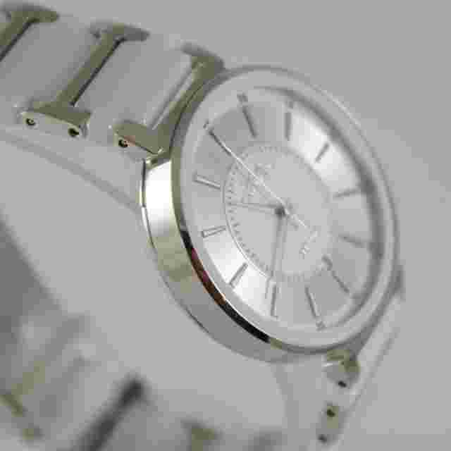 CAPITAL WATCH QUARTZ MOVEMENT 32 MM CASE WITH DATE, VINTAGE, WHITE CERAMIC