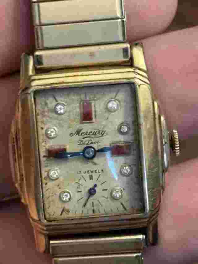 Vintage Mercury De Luxe Wristwatch 17 Jewels 10k RGP, Winds Ticks Sets - Repair