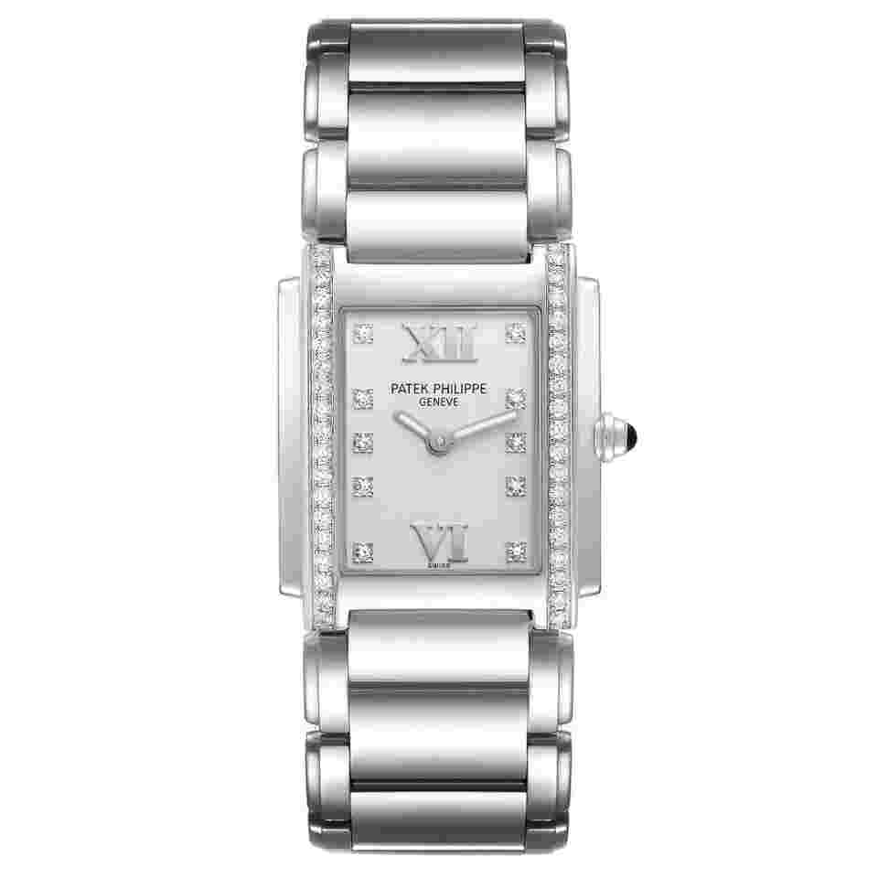 Patek Philippe Twenty-4 Steel Diamond Ladies Quartz Watch 4910 Papers