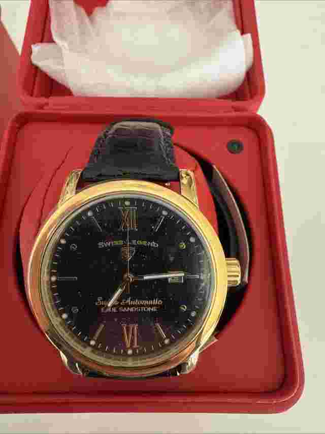 NEW RARE Swiss Legend Automatic Blue Sandstone Gold And Black Men's Watch NEW