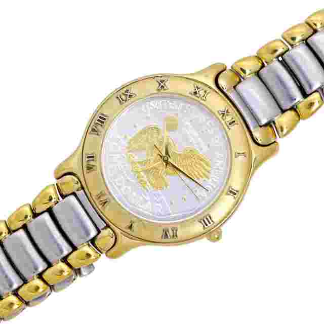 Apollo Landing Eagle Dollar Mens Bracelet Coin Watch Gold Plated 24k Gold