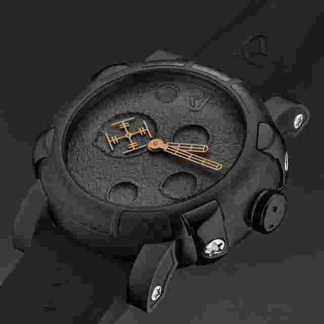 Romain Jerome Mens 'Moon Dust' Black Dial Black Strap Automatic RJ.MD.AU.103.20