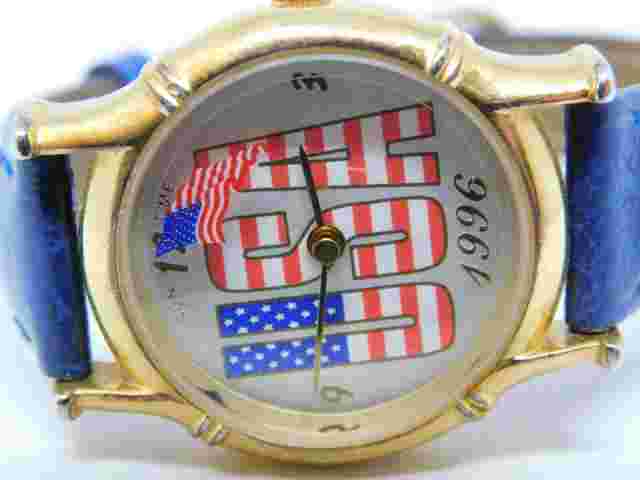 Sun Time 1996 USA Patriotic Quartz Analog Women's Watch New Battery