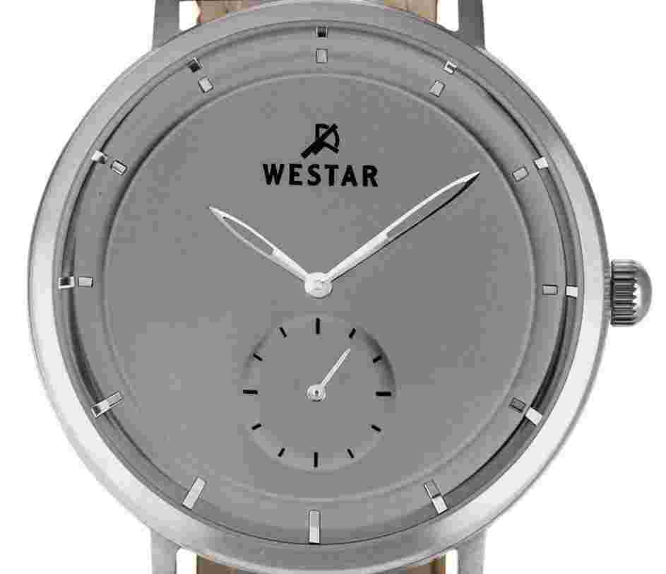 Westar Profile Leather Strap Grey Dial Quartz 50246STN106 Men's Watch