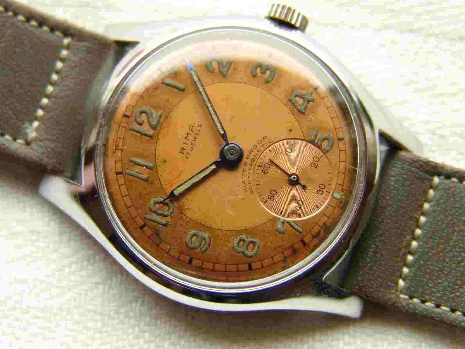 MEN'S military style RIMA WWII period WRISTWATCH GOOD CONDITION
