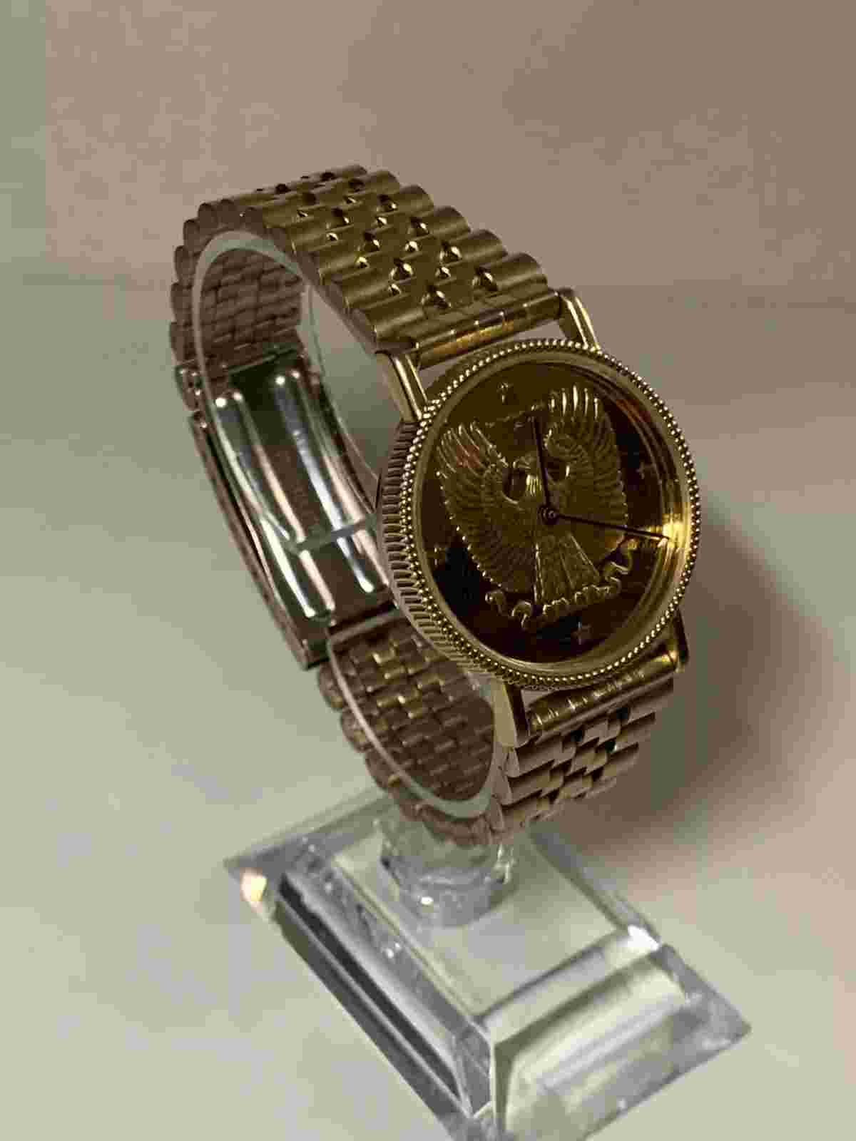 THE FRANKLIN MINT AMERICAN EAGLE DIAL SWISS MOV’T 1988 FLEX BAND UNTESTED