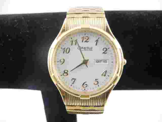 CARAVELLE BULOVA WRIST WATCH MEN’S QUARTZ DATE Gold Silver Tone Water resistant