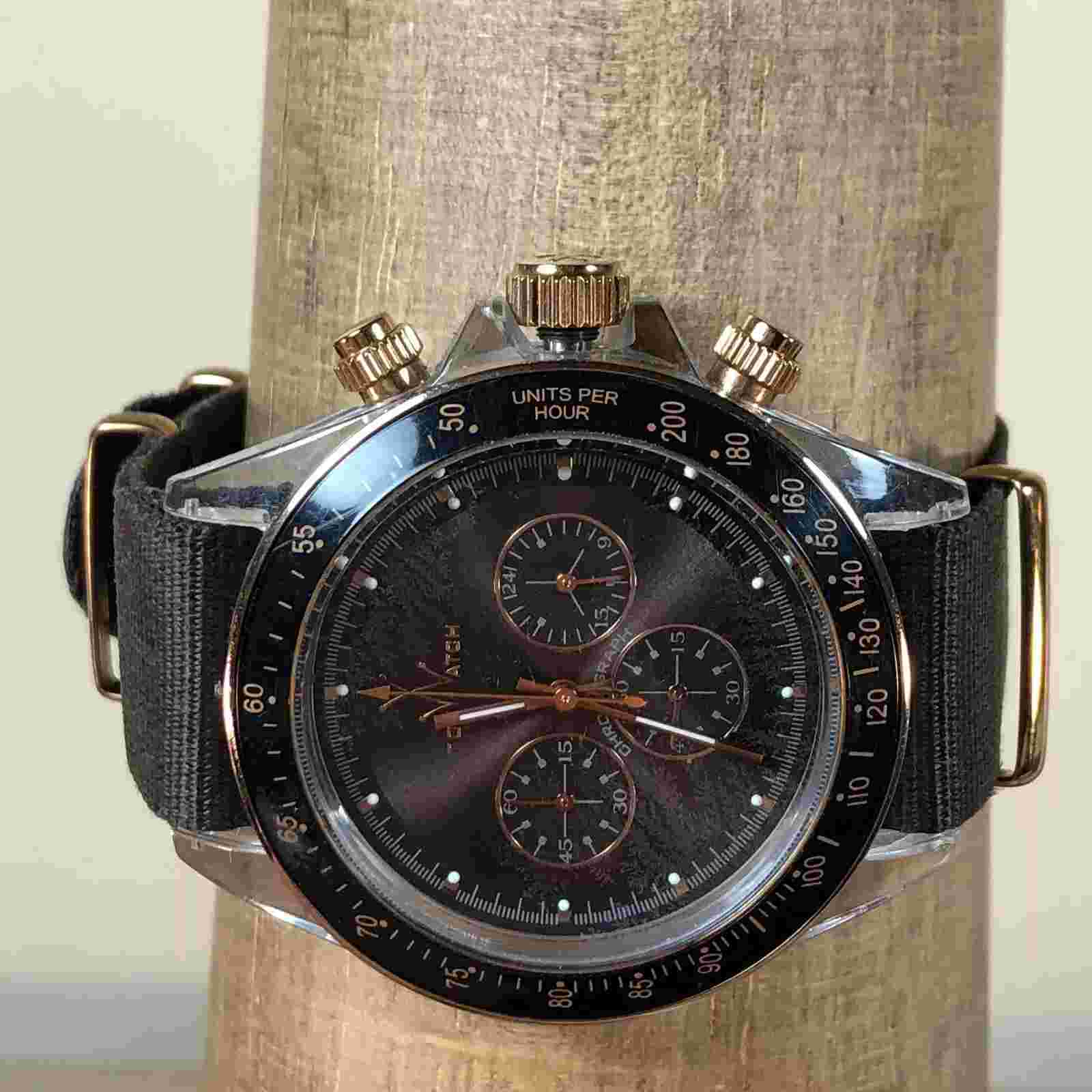 Women's Clear Acrylic Stainless Steel Chronograph TOY Wristwatch