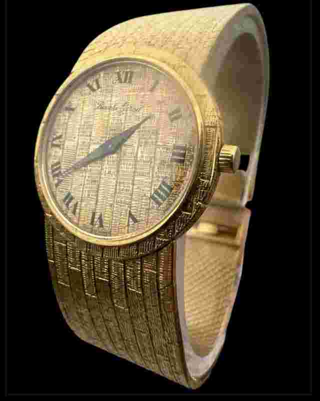 Vintage Ladies BUECHE GIROD 23mm Watch 18K 750 Yellow Gold 60 gr  Mechanical 6"