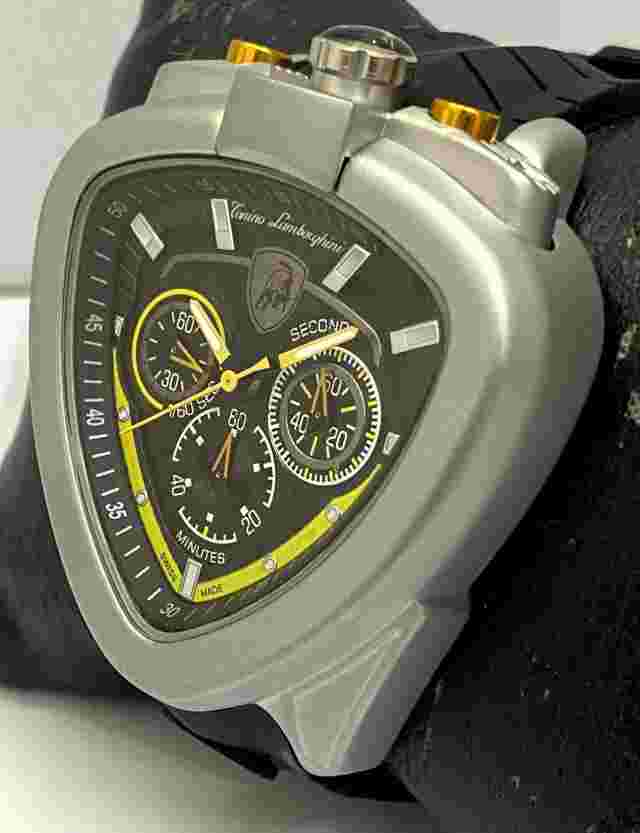 For Sale Lamborghini Chronogaph Quartz Date Indictor Black Dial Man Wrist Watch