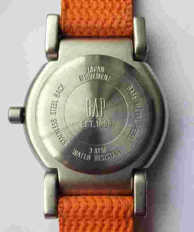 GAP Est 1969 Women 32mm Round Analog 3ATM Quartz Watch Flexible Lugs Orange
