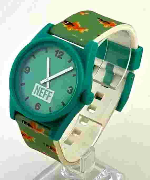 Neff Green Turquoise Unisex Watch Koi fish in Sunglasses Silicone Band NEW BATT
