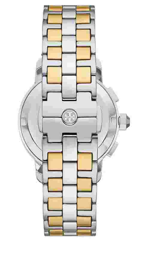 NEW TORY BURCH Chronograph Two-Tone Stainless Steel Bracelet Watch 37mm TBW1052
