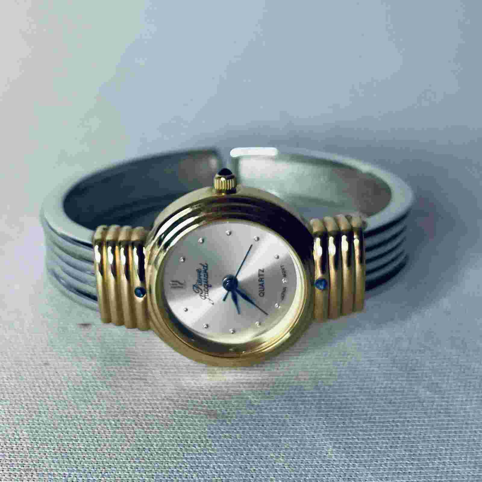 Pierre Jacquard Watch Women Silver Gold Tone Bracelet Band New Batt Japan MOVT