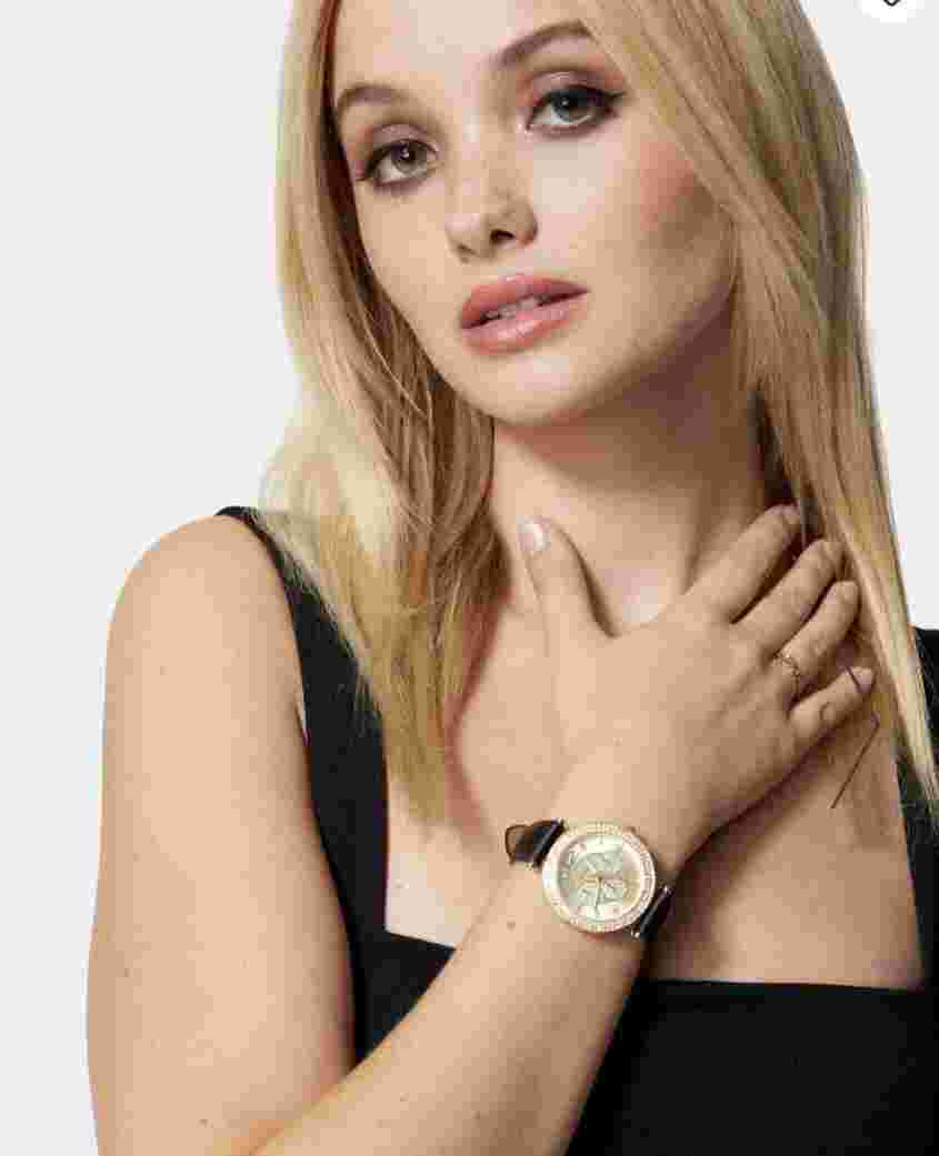 NWT BEBE BLACK & GOLD CRYSTAL BEZEL WATCH Modern & glamorous!!