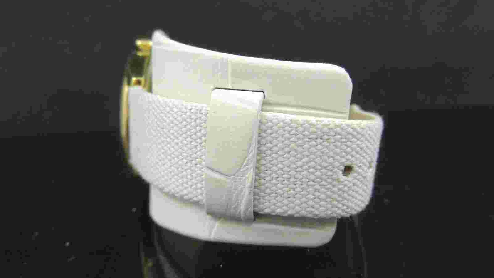 Jennifer Lopez JL/2416SVWT White Band Crystal Accented Dial Women's Watch $95