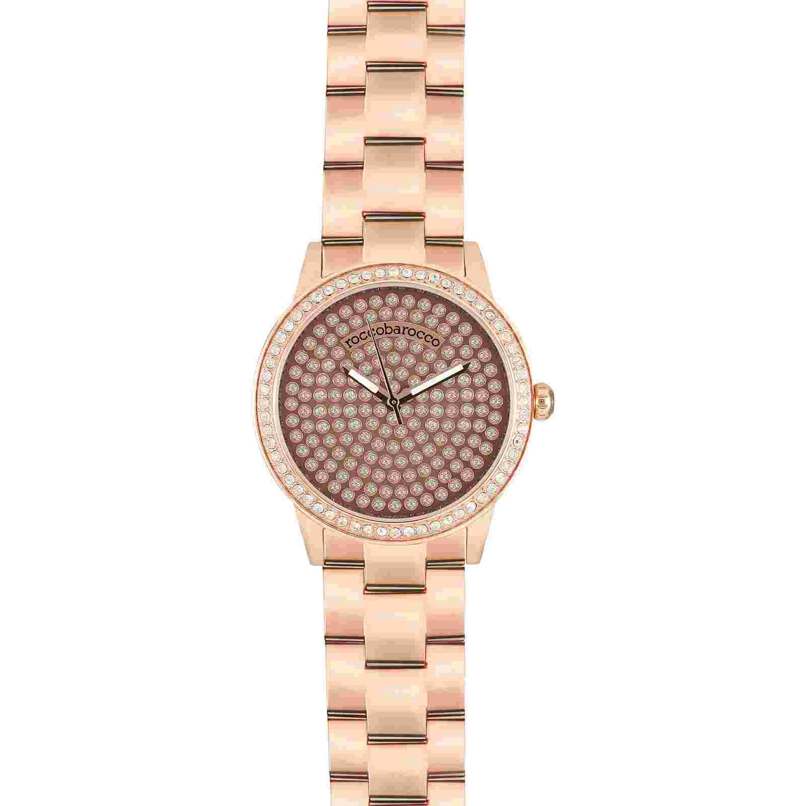 Womens Watch ROCCOBAROCCO STARDUST Steel Bracelet Rose Swarovski NEW Lady