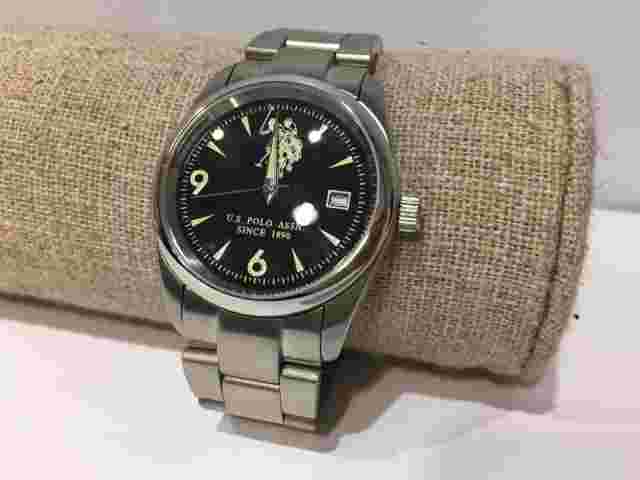 U.S. Polo Assn. Sport Black Steel Watch With Strap 35 Mm
