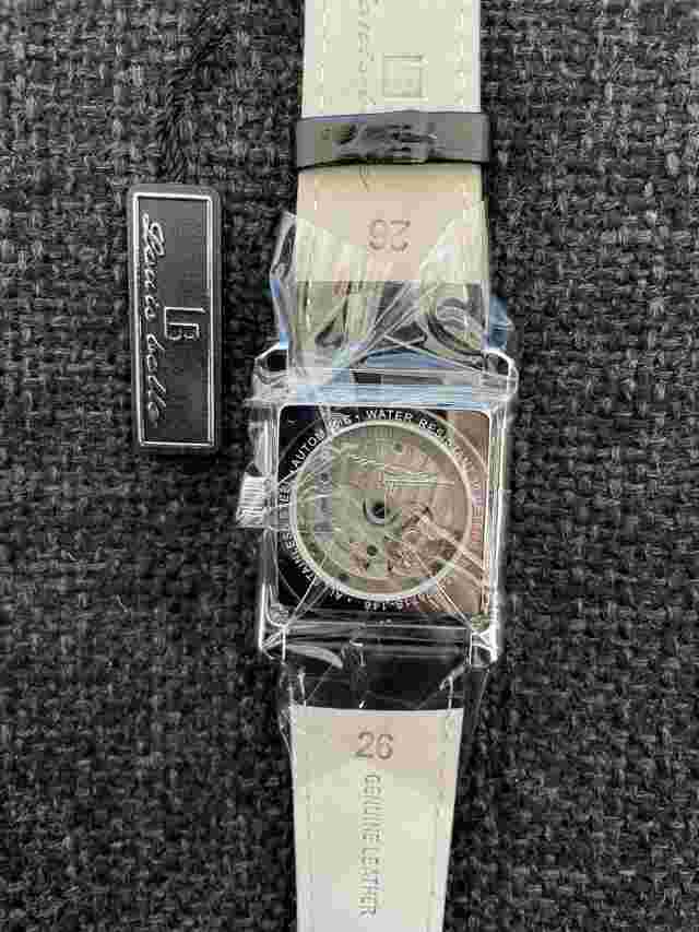 Louis Bolle Seward Automatic Multi-Function Analog Mens Watch Black Leather