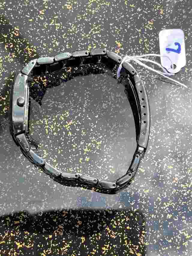 Bongo Brand Black Watch With Gold Hands, Black Band, 25mm, New Battery